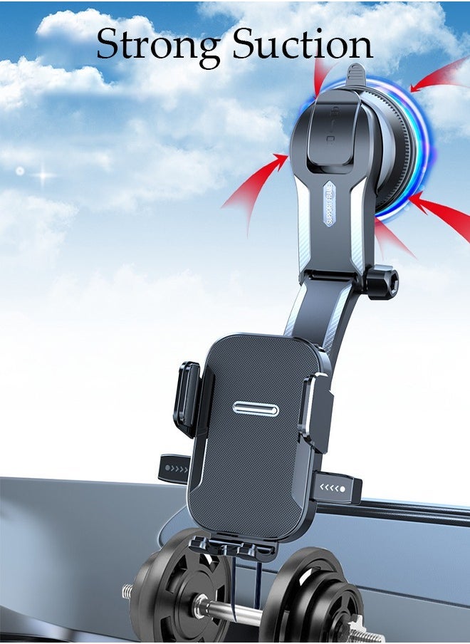 Universal Phone Holder for Car Powerful Suction Hands-Free Cell Phone Mount Car Phone Holder for Car Dashboard Windshield Air Vent Compatible for All Smartphones
