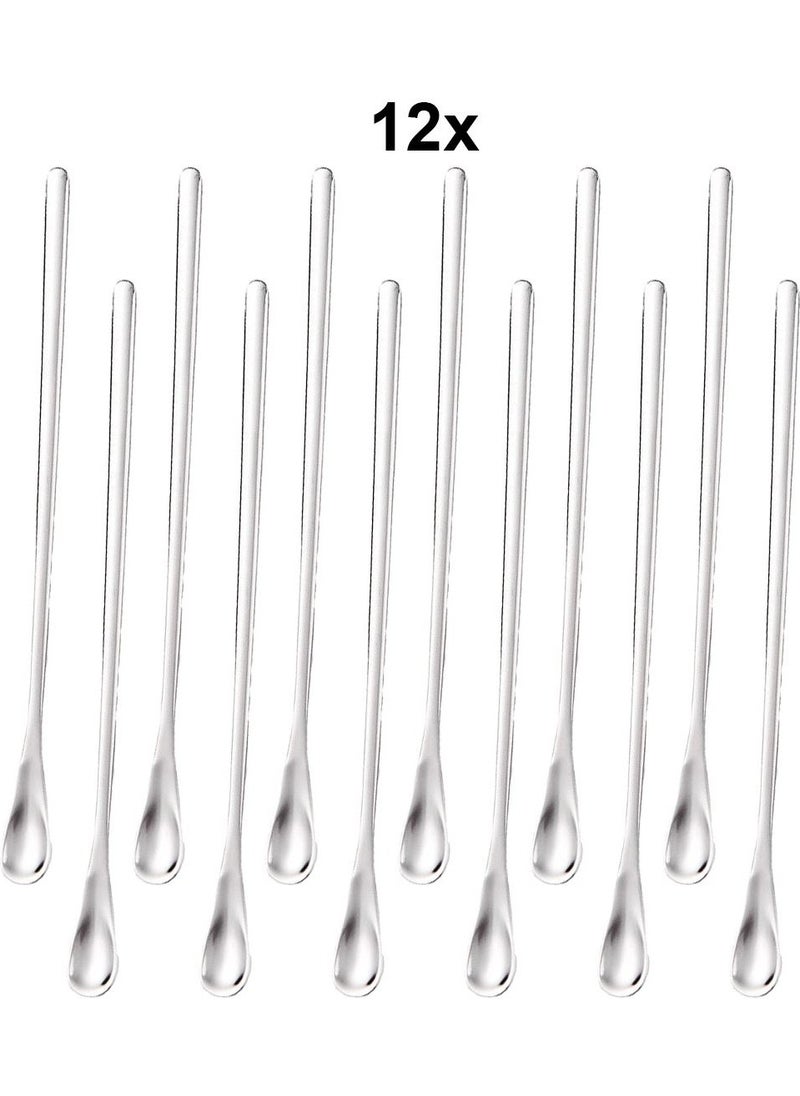 304 Steel 12 Pieces 19 cm Cocktail Coffee Latte Mixing Bartender Spoon CIN758BY-12