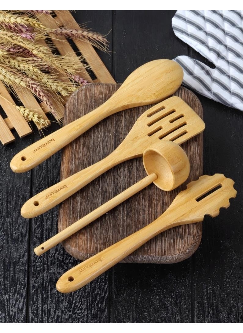 4 Piece Bamboo Serving Set - Meal Prep Set