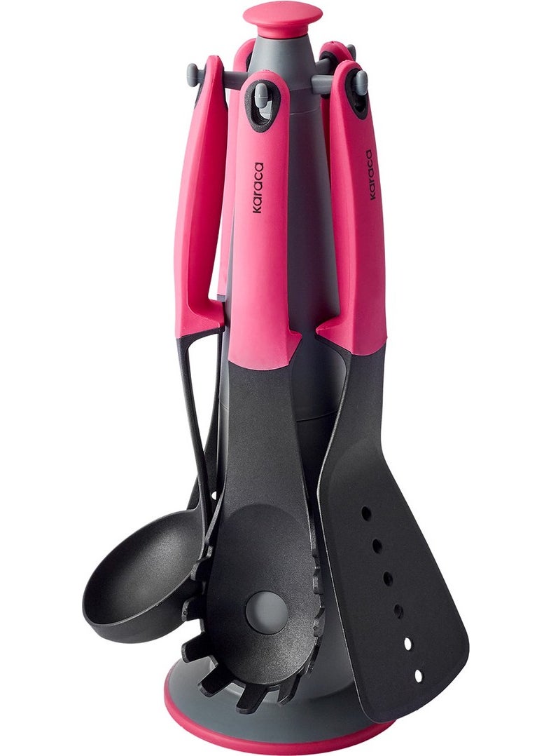 Dave Pink 6 Piece Serving Set with Stand