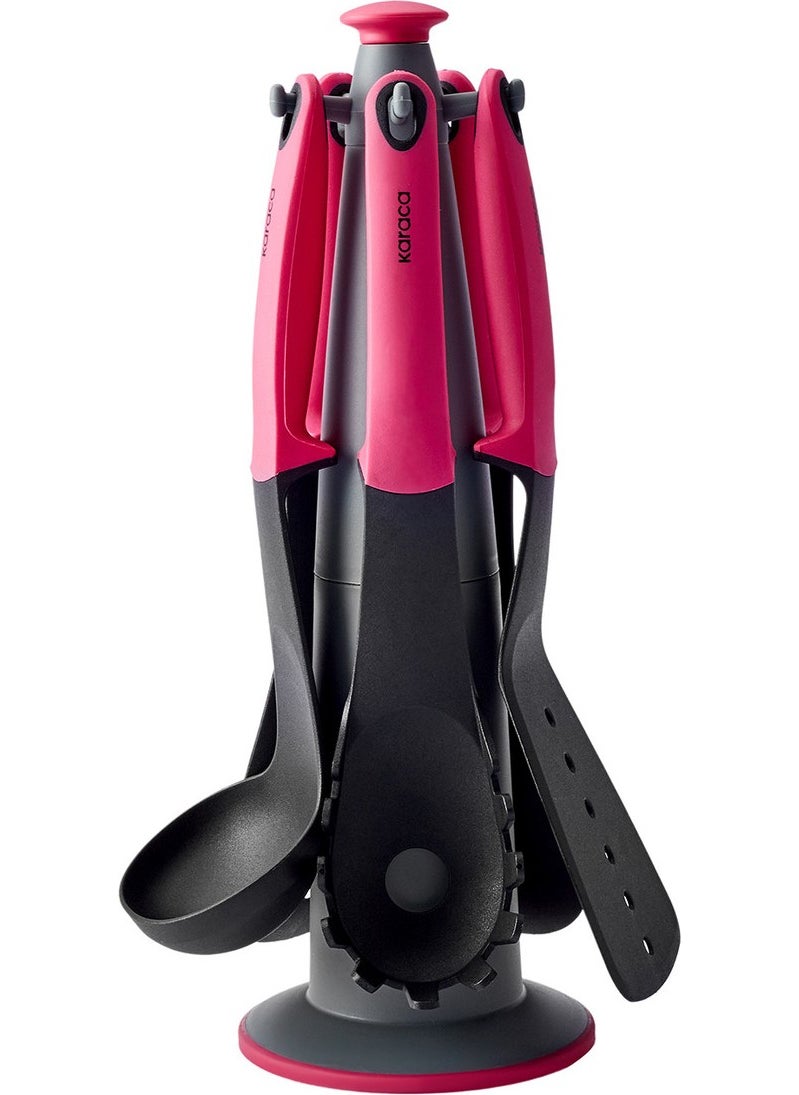 Dave Pink 6 Piece Serving Set with Stand