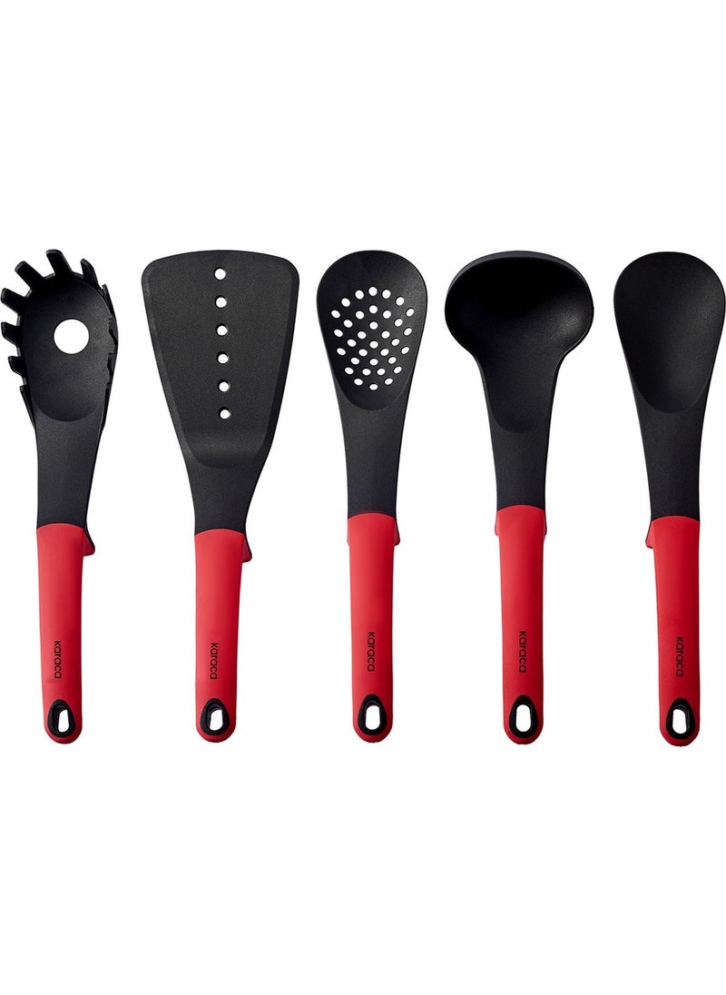 Dave Red 6 Piece Serving Set with Stand