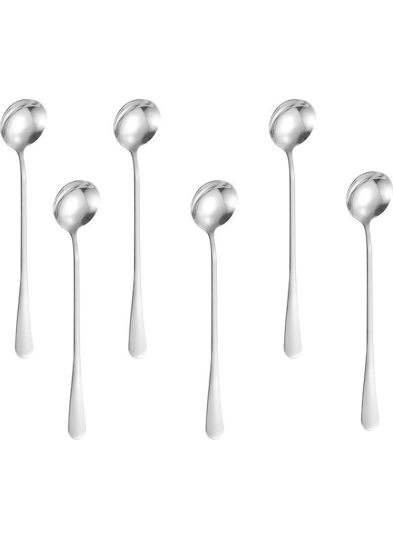 Stainless Steel 6 Pieces 18 cm Long Dessert Latte and Ice Cream Spoon CIN510-6