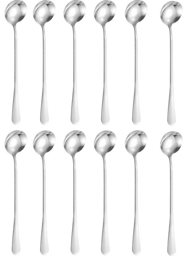 Stainless Steel 12 Pieces 18 cm Long Dessert Latte and Ice Cream Spoon CIN510-12