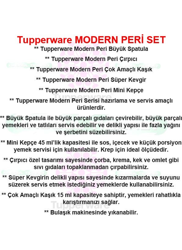 Modern Fairy Kitchen Utensils 5 Pieces Spoon Scoop Colander Beater Spatula