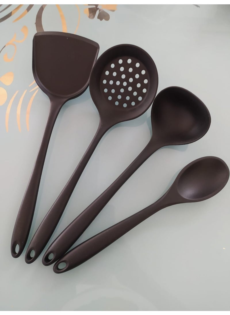 Non-stick Complete Silicone Spatula Ladle Spoon Set 4 Pieces