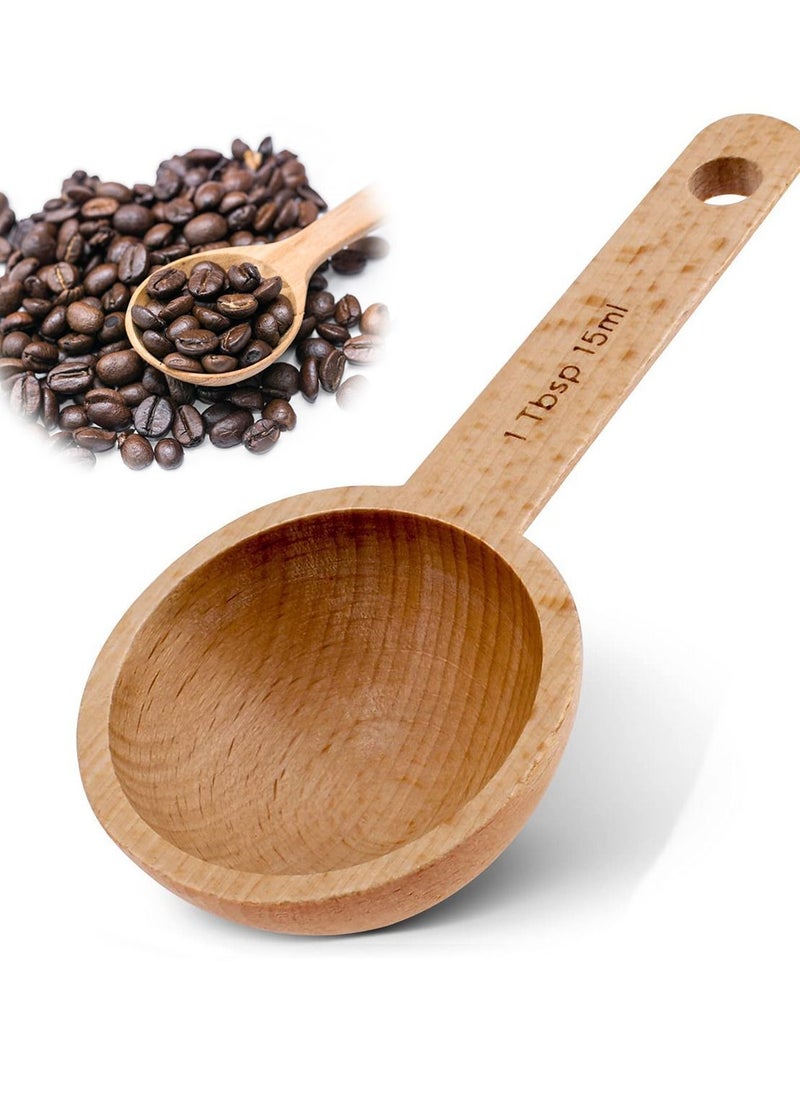 Wooden Coffee Spoon, Spoon for Measuring Beans, Ground Beans or Tea, 1 Tablespoon and 15ml Capacity, Soup Blender Home Kitchen Accessory