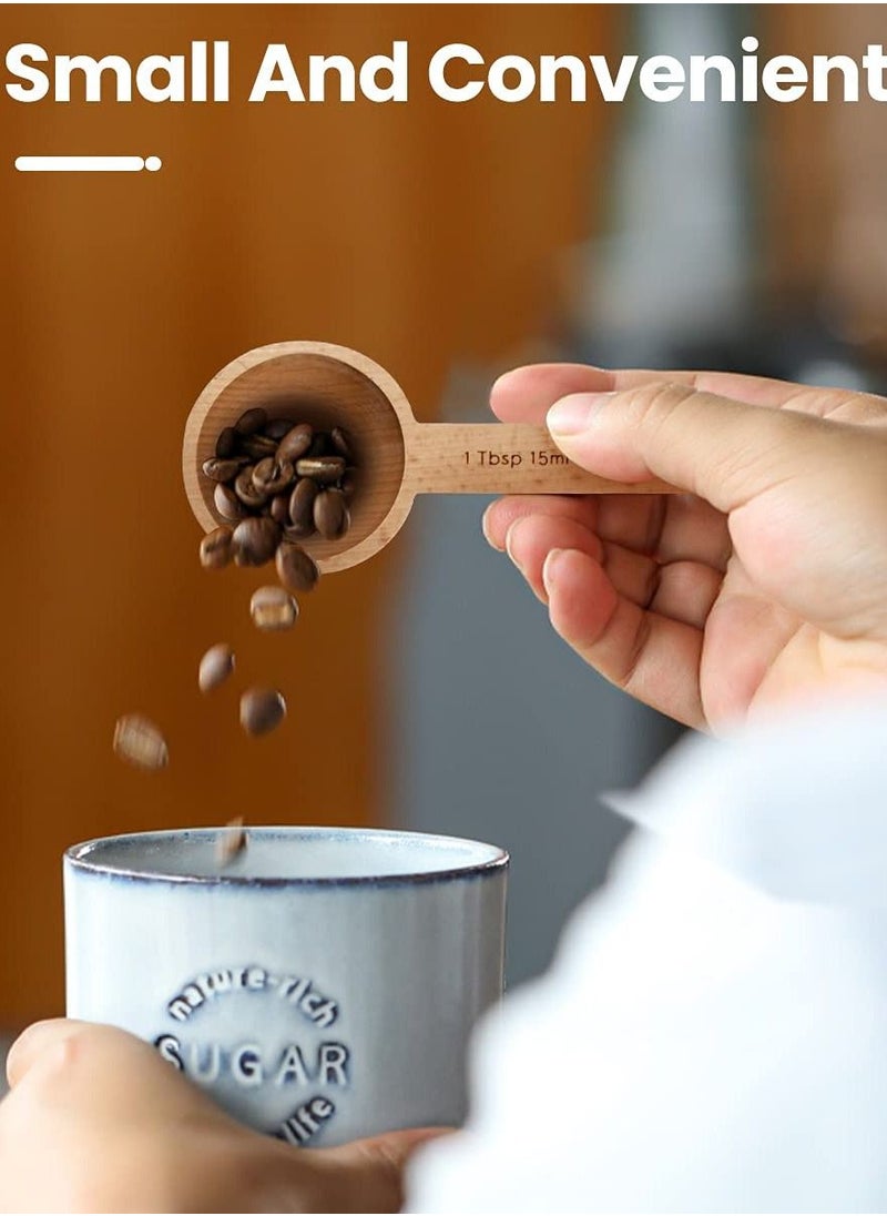Wooden Coffee Spoon, Spoon for Measuring Beans, Ground Beans or Tea, 1 Tablespoon and 15ml Capacity, Soup Blender Home Kitchen Accessory