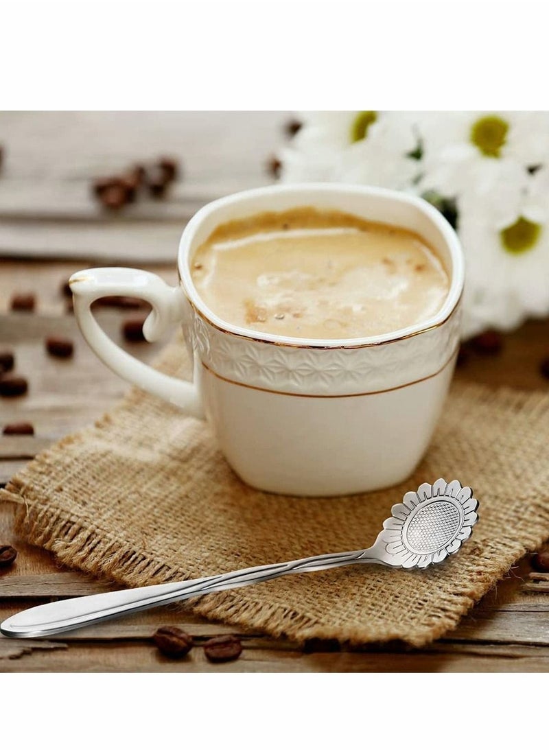 8 PCS Coffee Spoon, Tea Dessert Spoons, Stainless Steel Tableware Stirring, Sugar, Stir, Bar, Mixing, Ice Cream Spoon For Kitchen Dining (Silver)