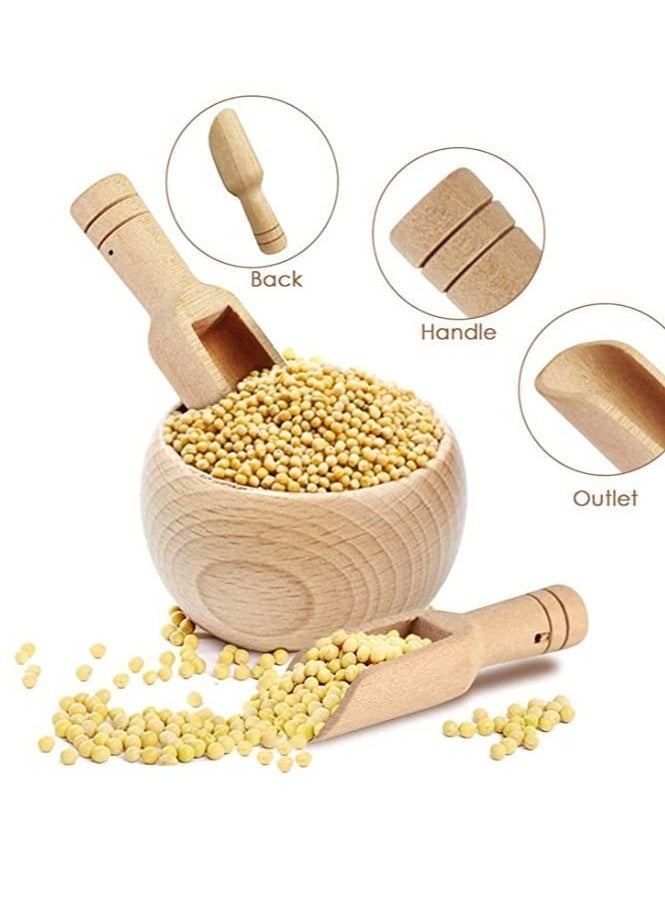 10 pcs Mini Wooden Spoons，Mini Bamboo Spoons for Bath Salts, Tea Scoop, Washing Powder Spoon，Wooden Candy Spoon