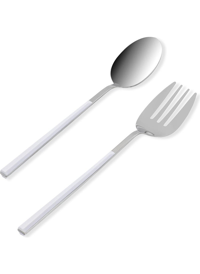 Bianco Salad Serving Set Silver 2 Pieces