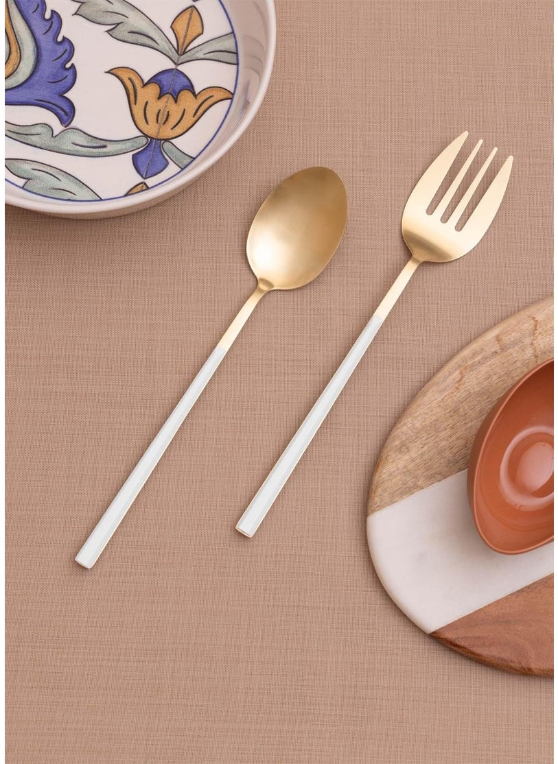 Bianco Salad Serving Set Gold 2 Pieces