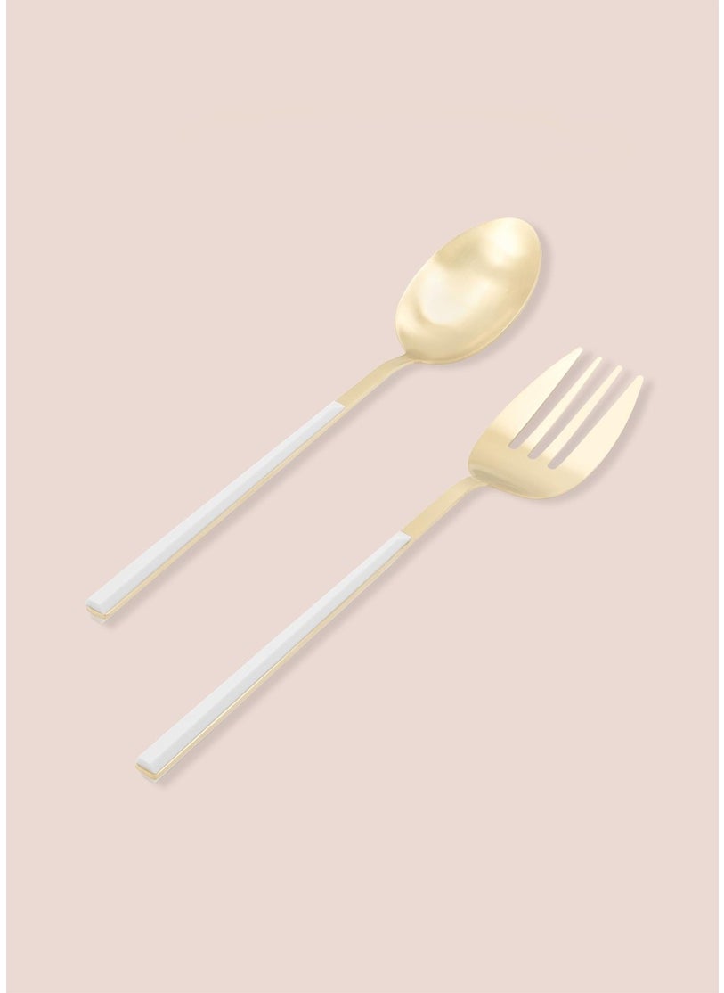Bianco Salad Serving Set Gold 2 Pieces