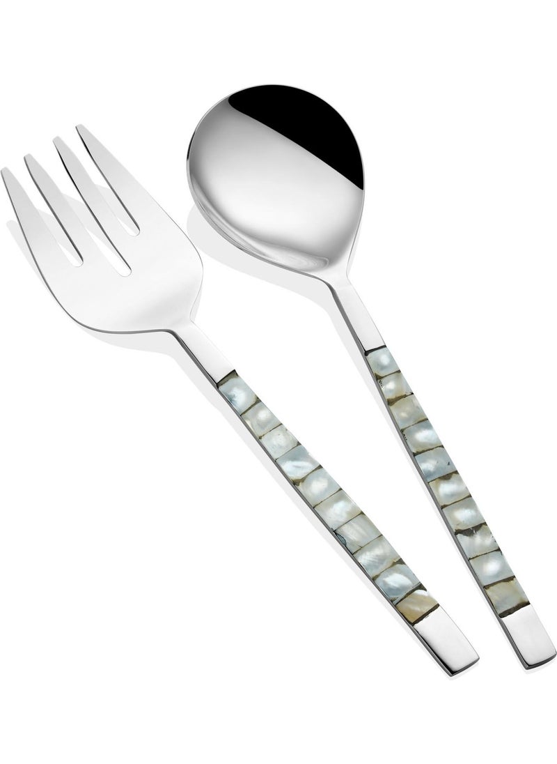 Pearl Salad Service Set White 2 Pieces
