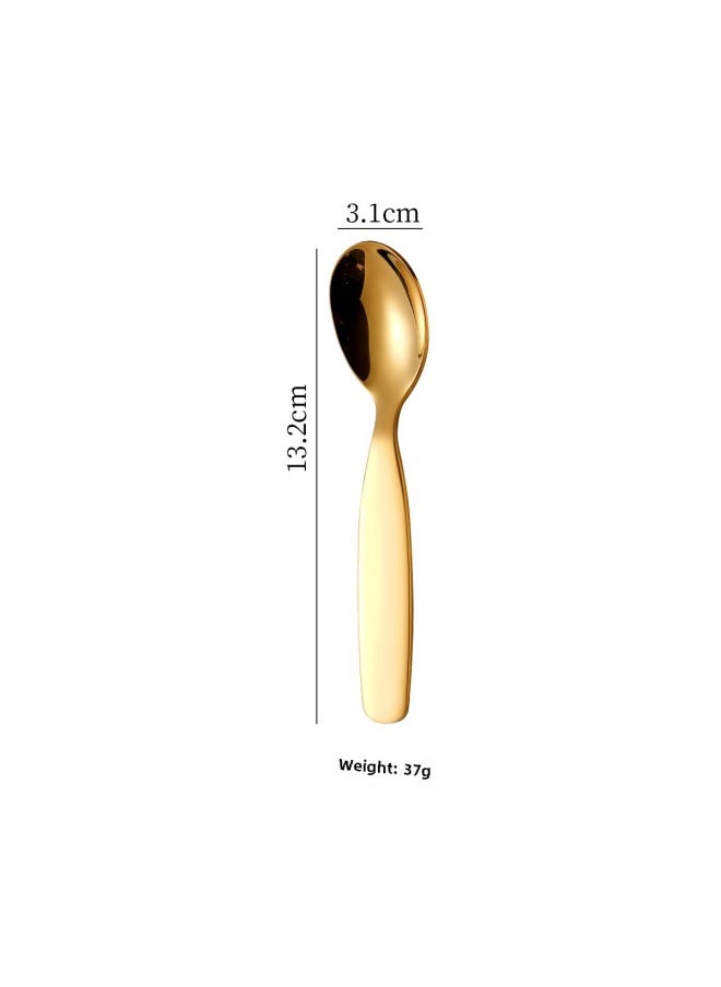 304 Stainless Steel Korean-style Children's Spoon Wide Handle Fork Spoon Baby Eating Spoon Fruit Dessert Fork Complementary Spoon-Specifications:304 Korean Children's Spoon