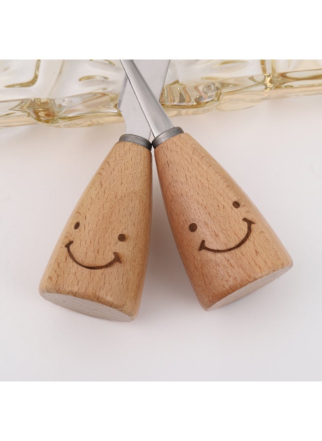 Smiley Tableware Creative Wooden Handle Tableware Korean Ins Creative Kitchen Gadgets  Kitchenware-Specifications:Smiley Beech—silicone Brush