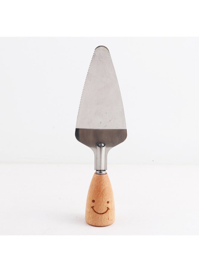 Smiley Tableware Creative Wooden Handle Tableware Korean Ins Creative Kitchen Gadgets  Kitchenware-Specifications:Smiley Beech—cake Shovel