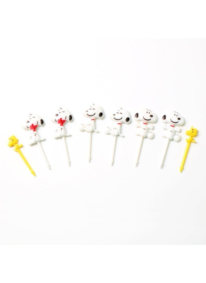 Cute Elephant Long Neck Deer Animal Fruit Fork Mini Japanese Cartoon Children's Fruit Fork Supply-Color:Transparent Box-Specifications:Sturdy Dog Style 8pcs