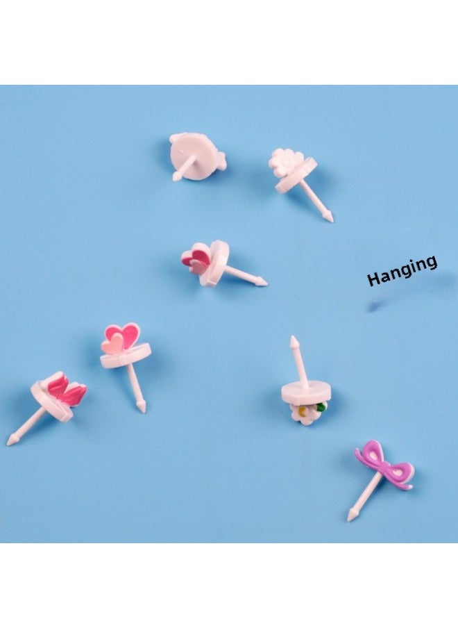 Cute Elephant Long Neck Deer Animal Fruit Fork Mini Japanese Cartoon Children's Fruit Fork Supply-Color:Premium Paper Card Packaging-Specifications:Butterfly Flower Style 8pcs