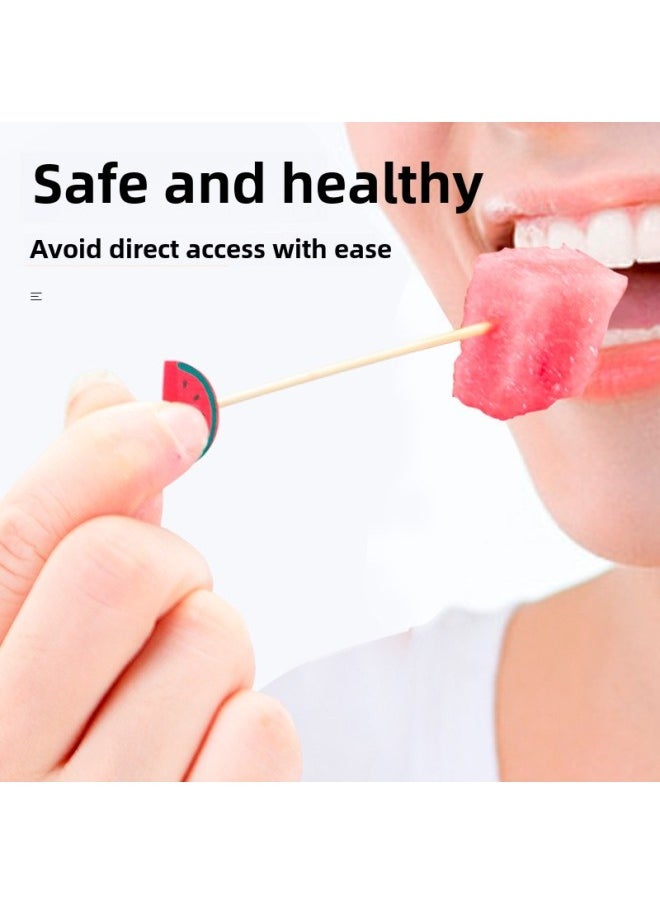 Disposable Fruit Stick Bamboo Stick Hamburger Dessert Sushi String Sign Plate Decorative Fruit Fork Cocktail Creative Flower Sign-Specifications:♛12cm⭐Ins Internet Celebrity/1000 Pieces♛