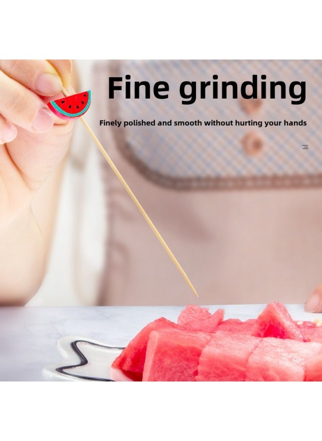 Disposable Fruit Stick Bamboo Stick Hamburger Dessert Sushi String Sign Plate Decorative Fruit Fork Cocktail Creative Flower Sign-Specifications:♛12cm⭐Ins Internet Celebrity/1000 Pieces♛