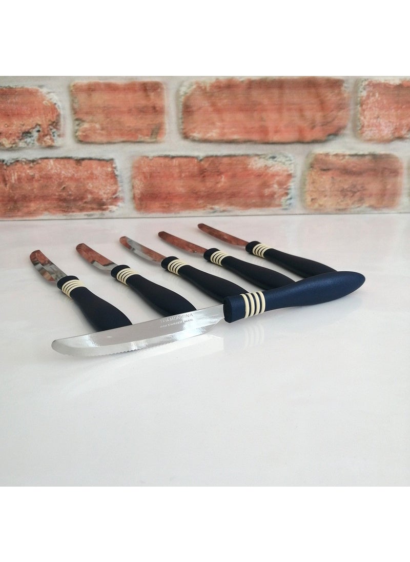 Laser Cut Breakfast Knife 6 Pieces-Blue