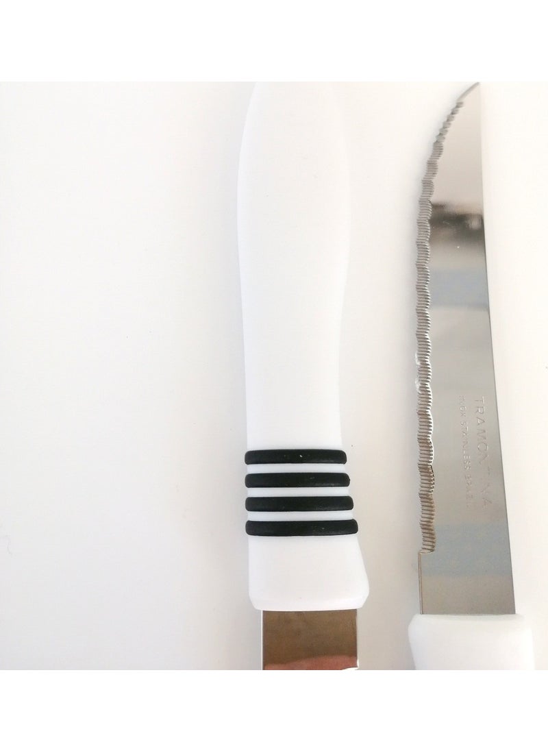 Laser Cut Meat-Steak Knife - 6 Pieces - White