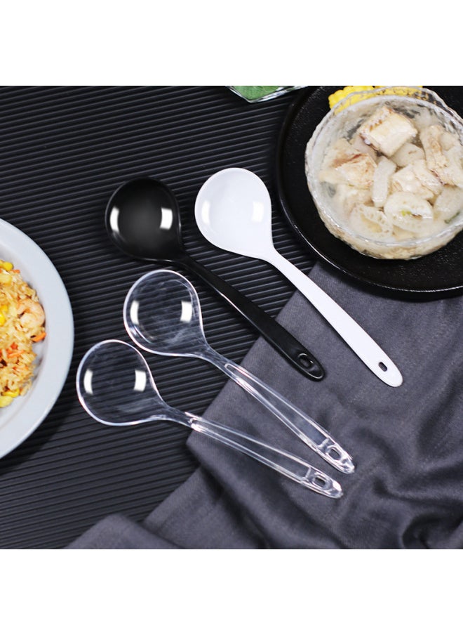 Disposable Spoon Large Thick Soup Spoon Plastic Takeaway Packing Porridge Spoon Independent Packaging Spicy Hot Long Handle Spoon-Specifications:50 PCs-Color:Extra Large Extra Thick Spoon  Independent Pack