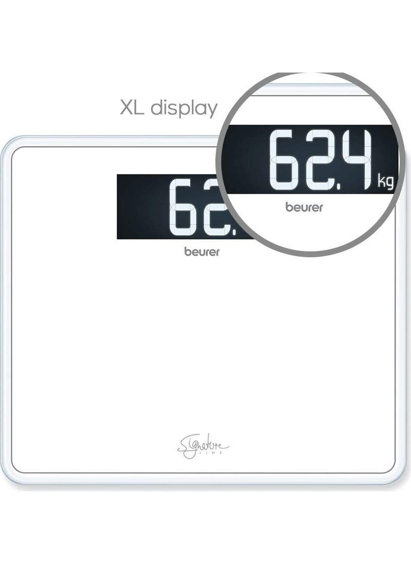 Gs 410 Signatureline White Glass Bathroom Scale
