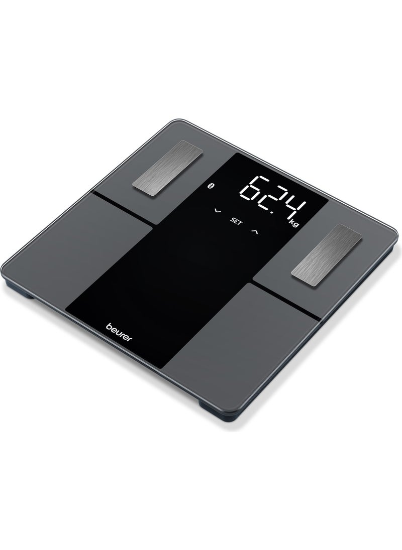 BF 500 Black Scale Fat, water, muscle, bone, bmi, bmr/amr (Kcal) Meter with Bluetooth Transmission
