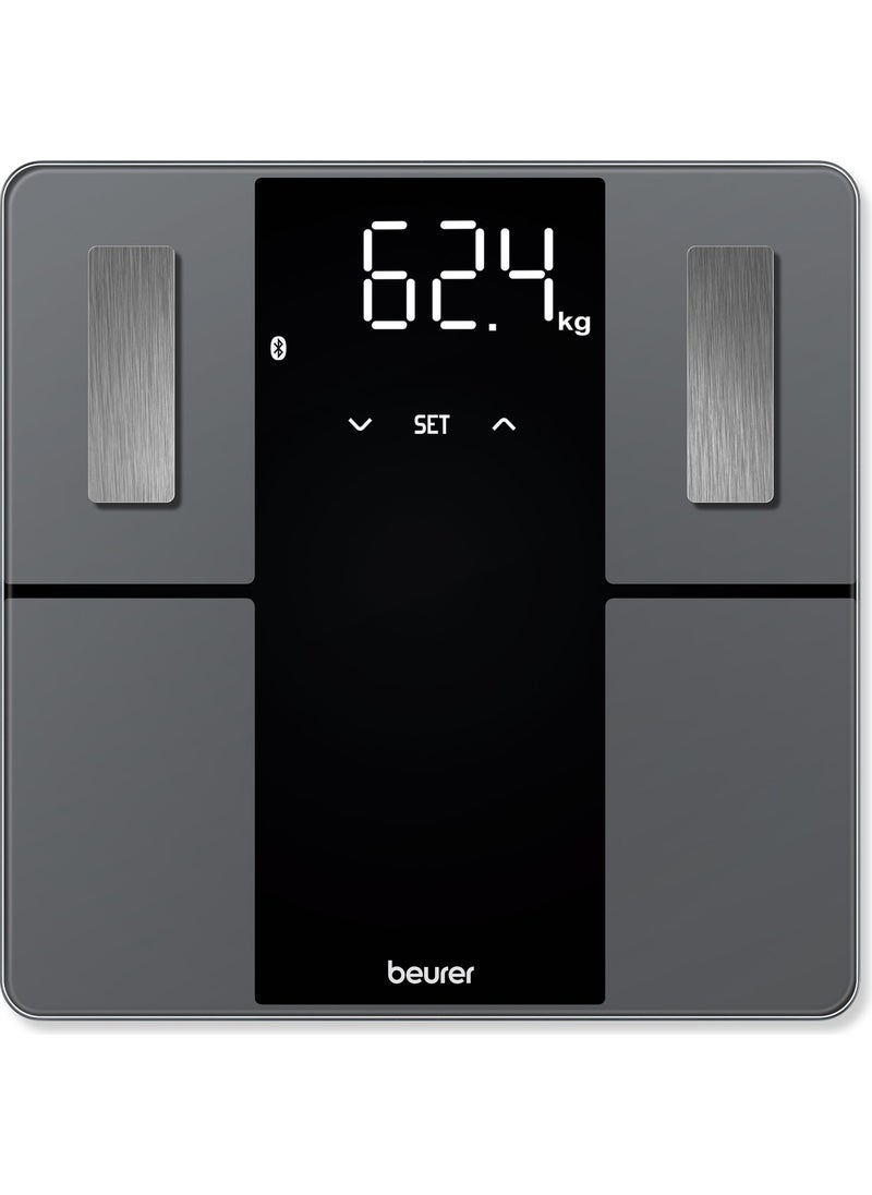 BF 500 Black Scale Fat, water, muscle, bone, bmi, bmr/amr (Kcal) Meter with Bluetooth Transmission