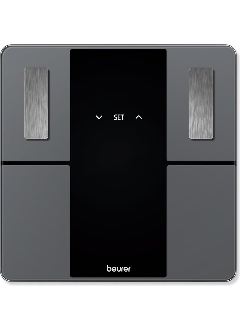 BF 500 Black Scale Fat, water, muscle, bone, bmi, bmr/amr (Kcal) Meter with Bluetooth Transmission