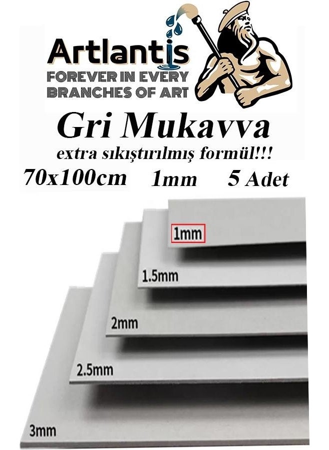 Hard Cardboard Cardboard Gray 1 mm 70 x 100 cm 5 Pieces