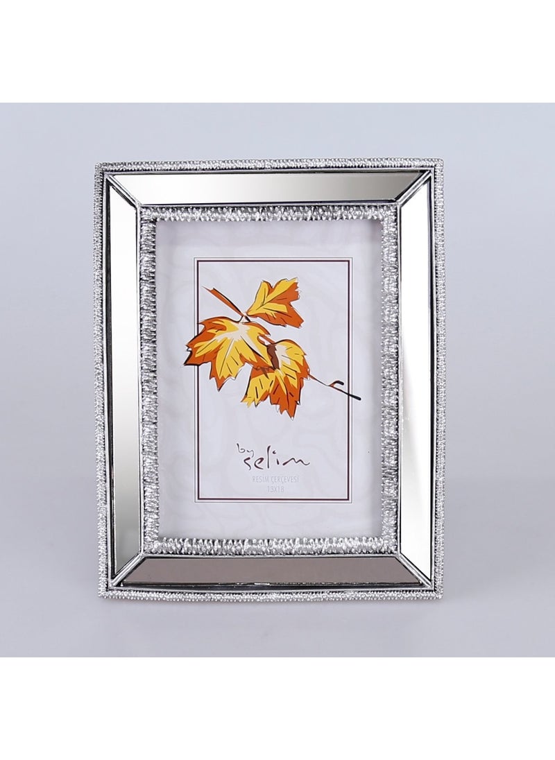 13X18 Elsira Mirrored Frame Silver