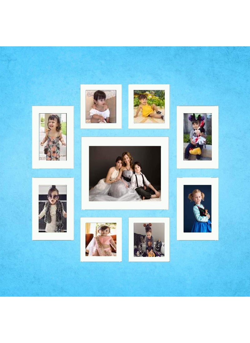 AG Crafts Wood Photo Frame Black 9 Photos White