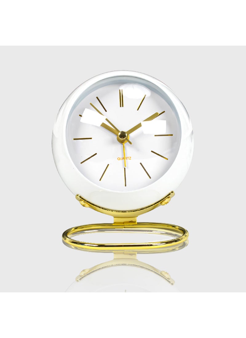 Luxury Minimalist Metal Alarm Clock Decor White