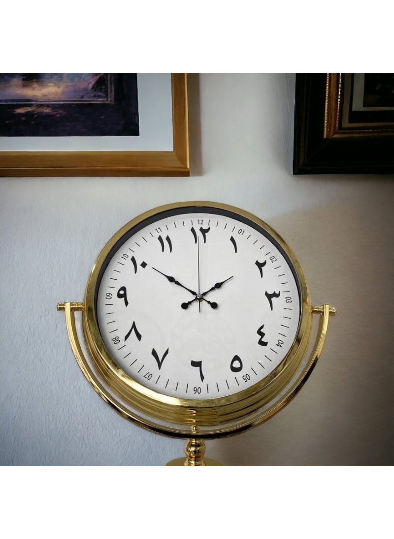 Arabic Gold Metal Office Living Room Hotel Flip Mobile Clock B18