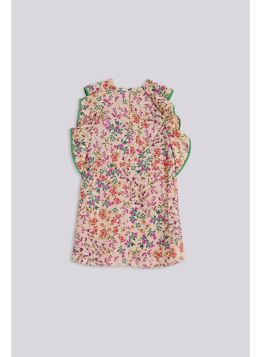 Floral Ruffle Sleeve Dress