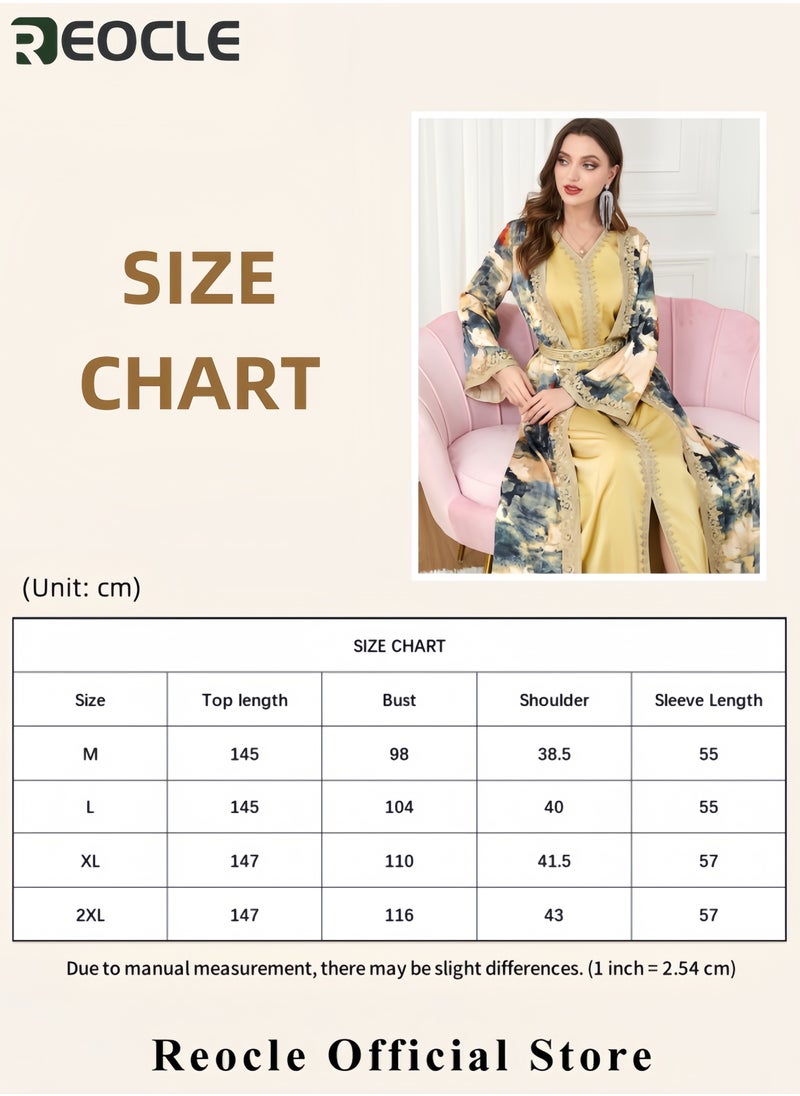 Elegant Embroidered Kaftan Maxi Dress Luxury Long Abaya Modest Evening Dress Flowing Robe for Women