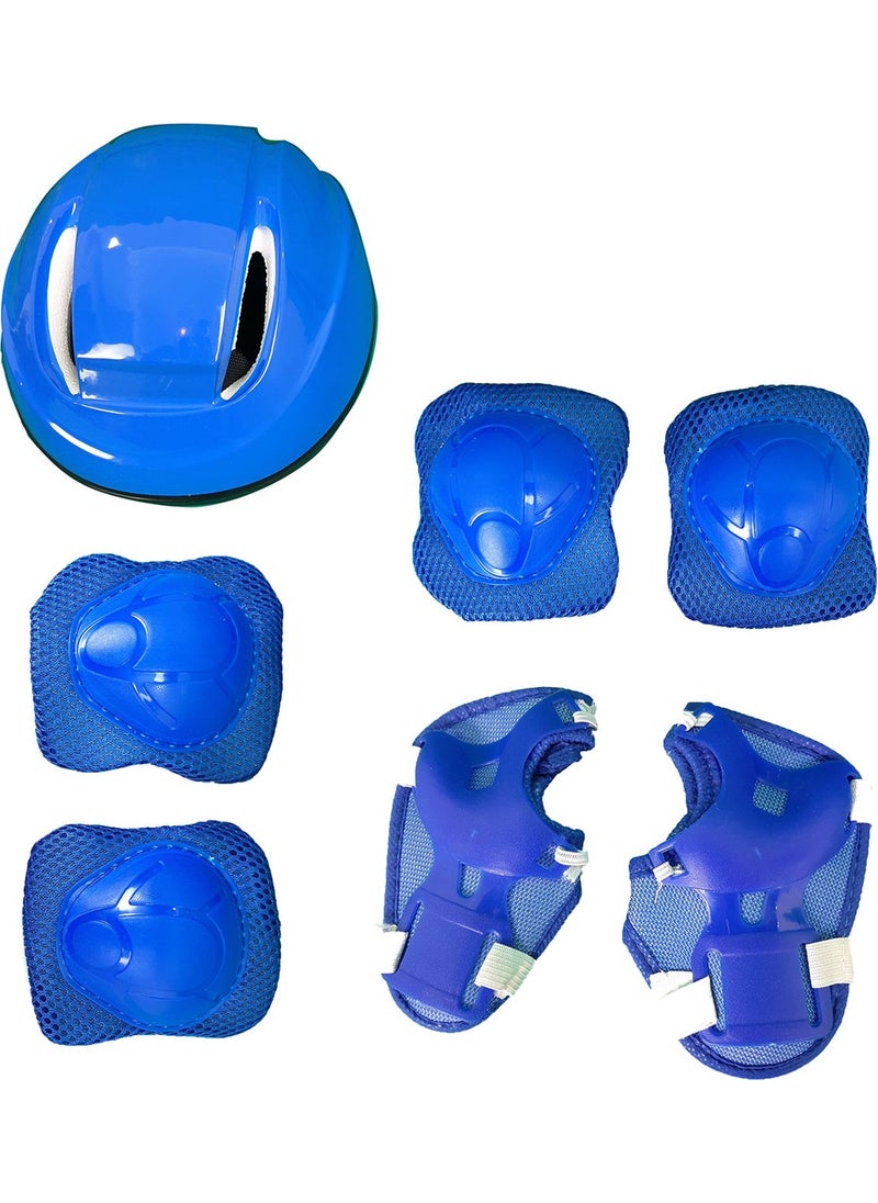 Kids Helmet, Knee Pads and Elbow Pads Set - Blue
