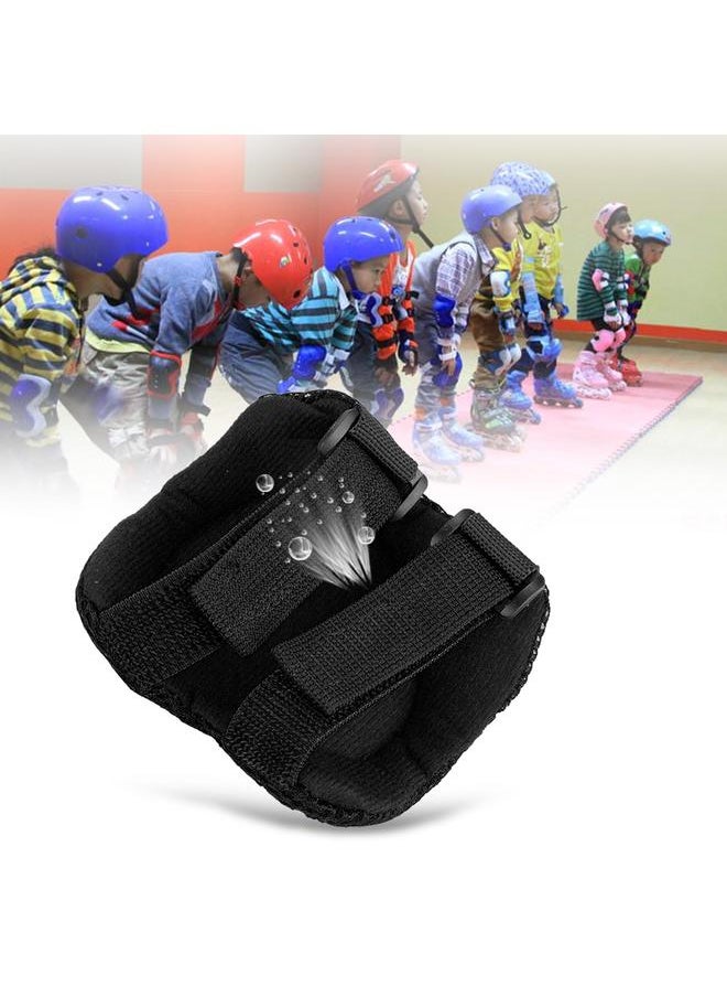 6pcs Children Protective Safety Gear Pad Skateboard Wrist Elbow Knee Protectors Set (Black)