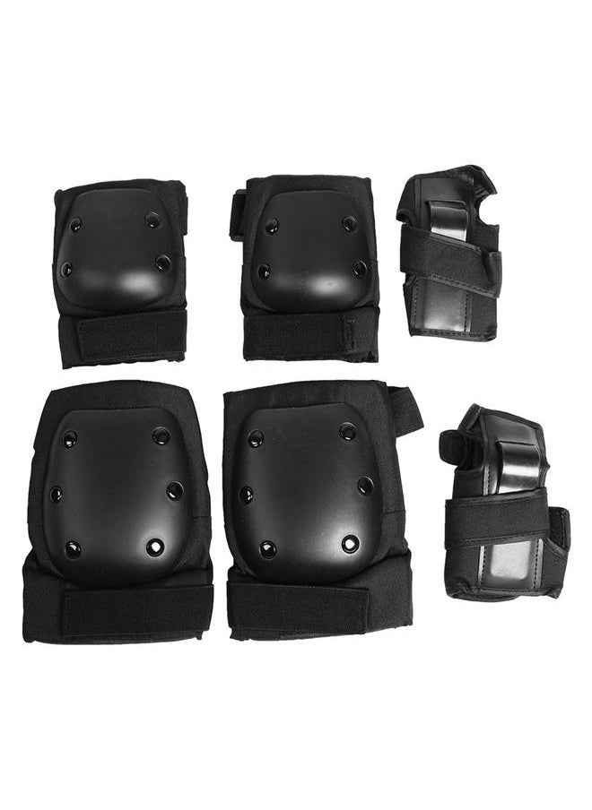 6PCS Protective Safety Gear Pad Skateboard Wrist Elbow Knee Protectors Set for Kids Adults M