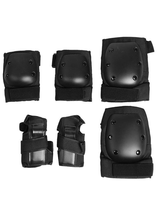 6PCS Protective Safety Gear Pad Skateboard Wrist Elbow Knee Protectors Set for Kids Adults S