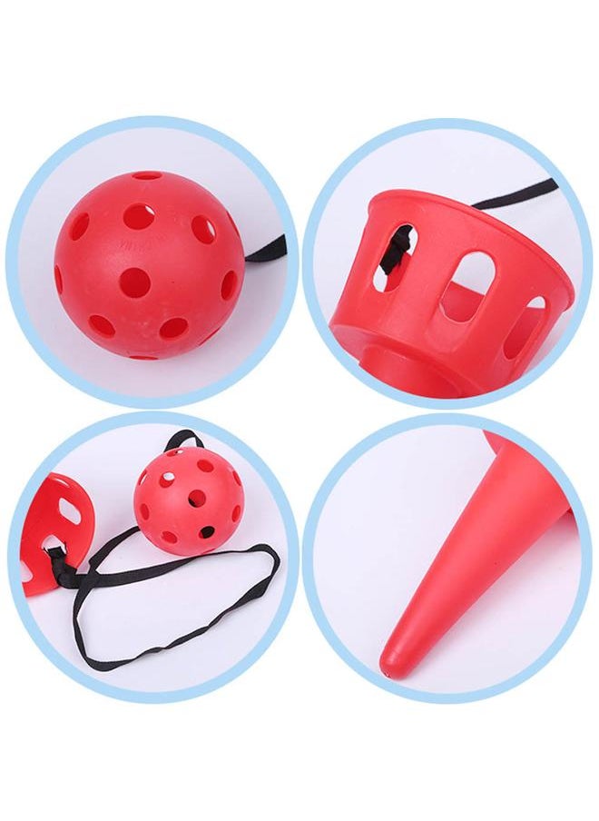Throw Catch Ball Game Toy 16.5cm Skill Development Interactive Set for Travel Outdoor Purple
