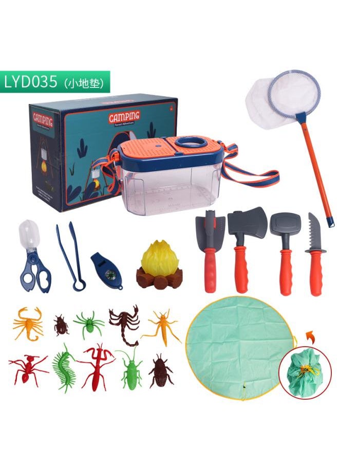 Simulation Outdoor Camping Tent Children's Picnic Tableware Camping Light Storage Pad Set Toy