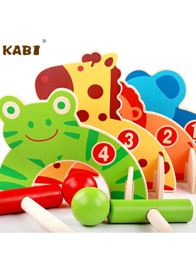 Direct Children's Croquet Outdoor Sports Outdoor Park Wooden Educational Toys Parent-child Interactive Games