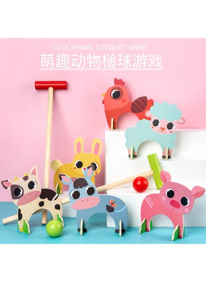 Direct Children's Croquet Outdoor Sports Outdoor Park Wooden Educational Toys Parent-child Interactive Games