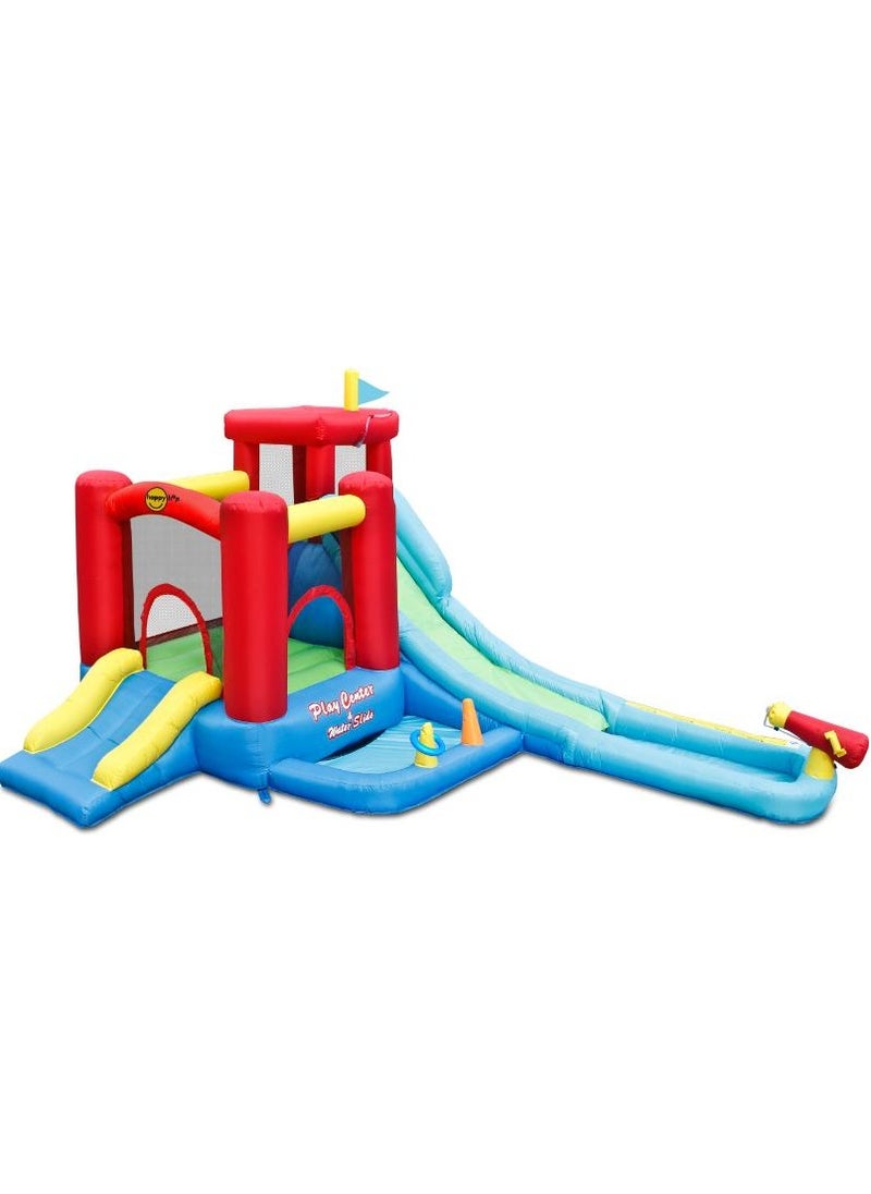 Happy Hop Play Center + Water Slide 440x330x235cm | Inflatable Bouncer | Inflatable Water Park with Air Blower | Jumping Castle for Outdoor Play | Water Play Adventure | Suitable for Ages 3+