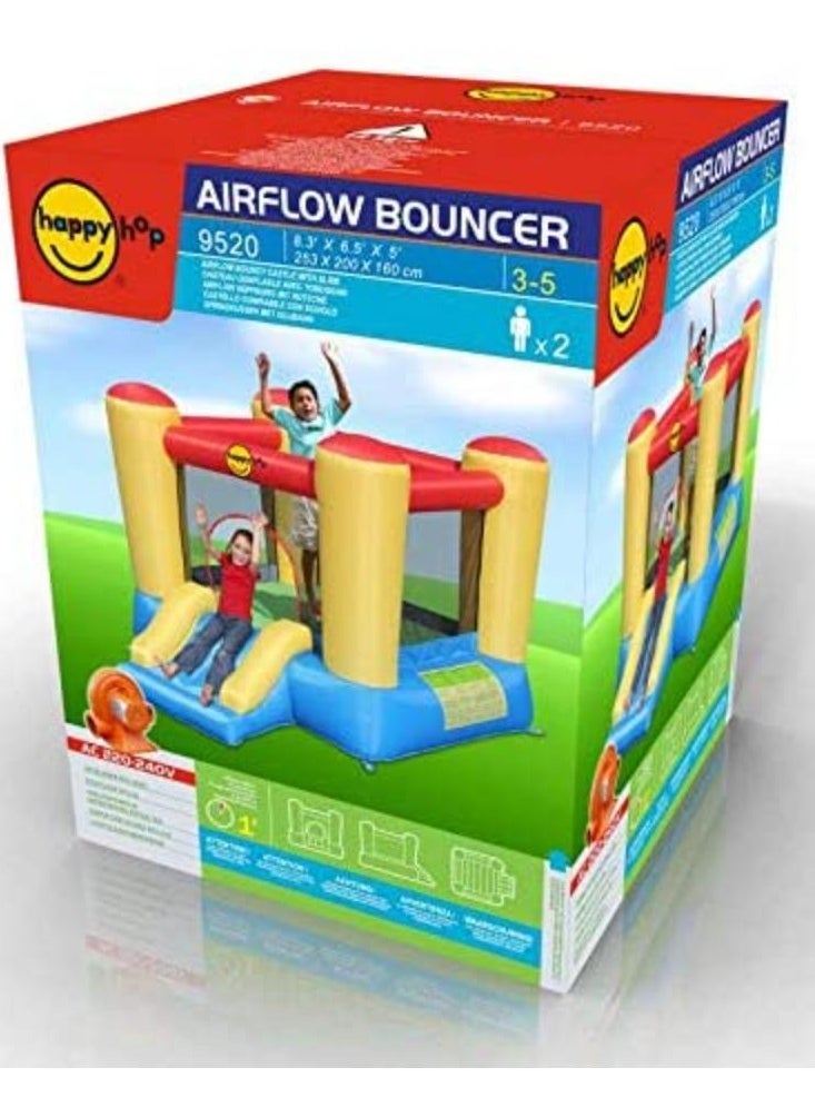 Happy Hop Bouncy Castle with Slide 253x200x160cm | Inflatable Bouncer | Jumping Castle for Outdoor Play | Suitable for Ages 3+