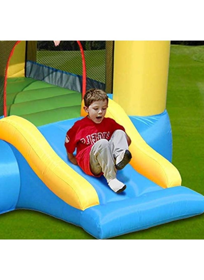 Happy Hop Bouncy Castle with Slide 253x200x160cm | Inflatable Bouncer | Jumping Castle for Outdoor Play | Suitable for Ages 3+